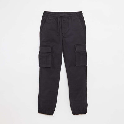 Pantalon avec poches et taille ajustable NOIR