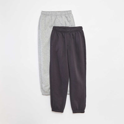 Lot 2 pantalons joggings en molleton GRIS
