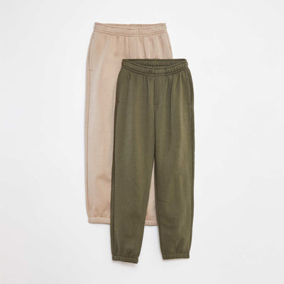 Lot 2 pantalons joggings en molleton KAKI