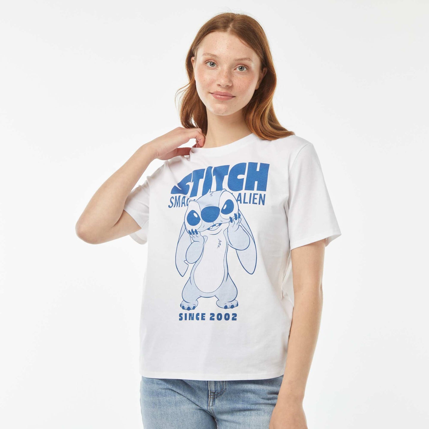 Tee-shirt imprimé 'Lilo & Stitch' 'Disney' manches courtes BLANC