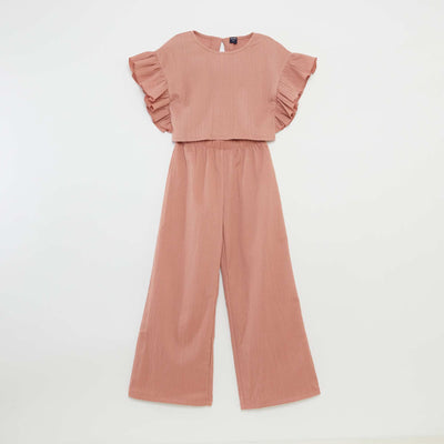 Ensemble t-shirt + pantalon fluides - 2 pièces ROSE