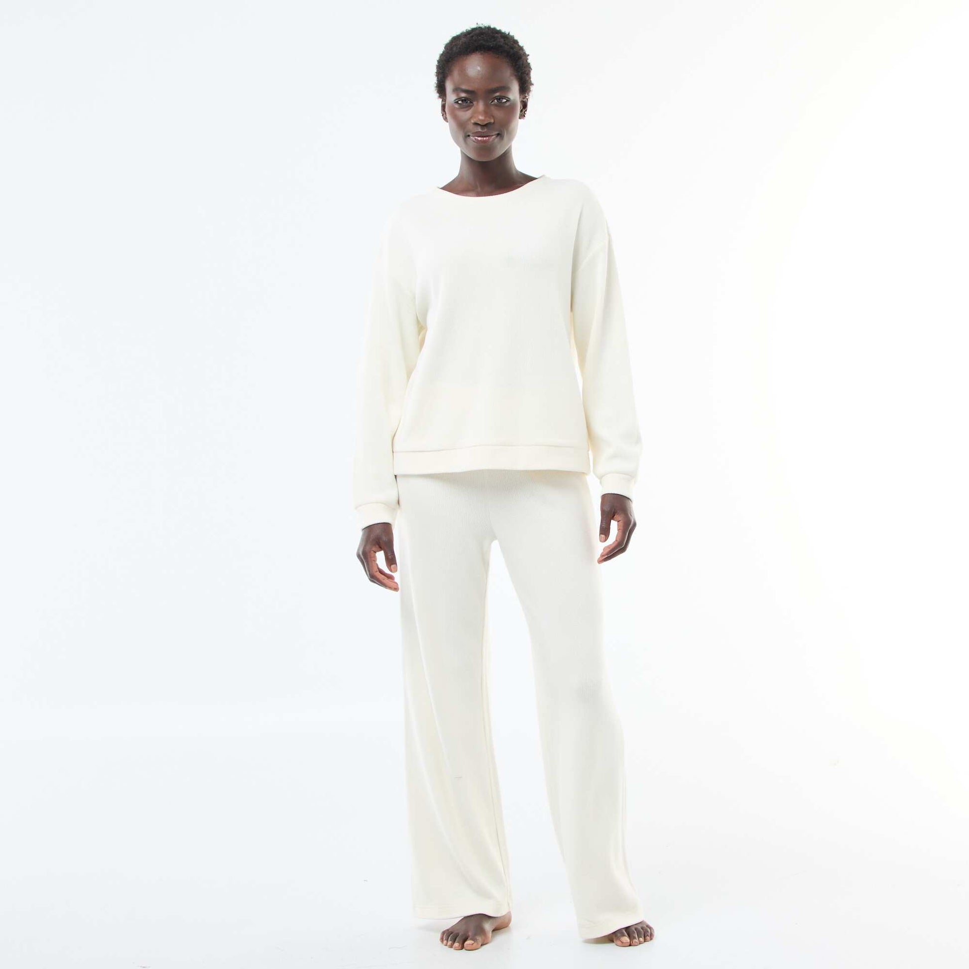 Ensemble de pyjama jersey uni BLANC