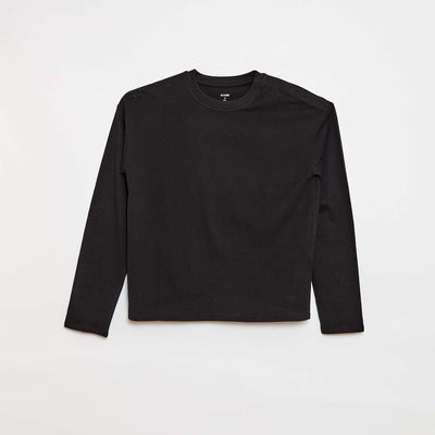 Tee-shirt marinière épaule scratchée - collection facile à enfiler NOIR