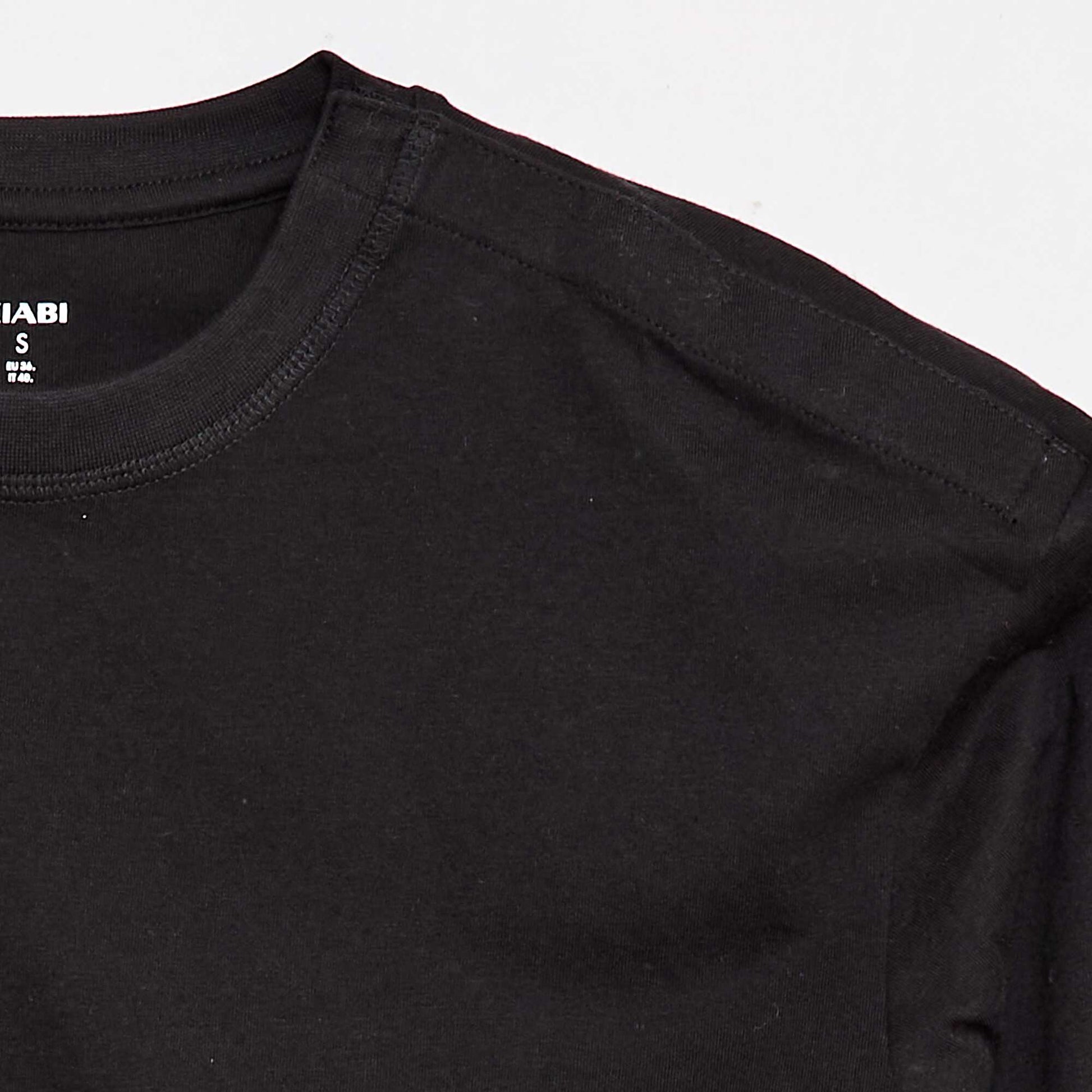 Tee-shirt marinière épaule scratchée - collection facile à enfiler NOIR