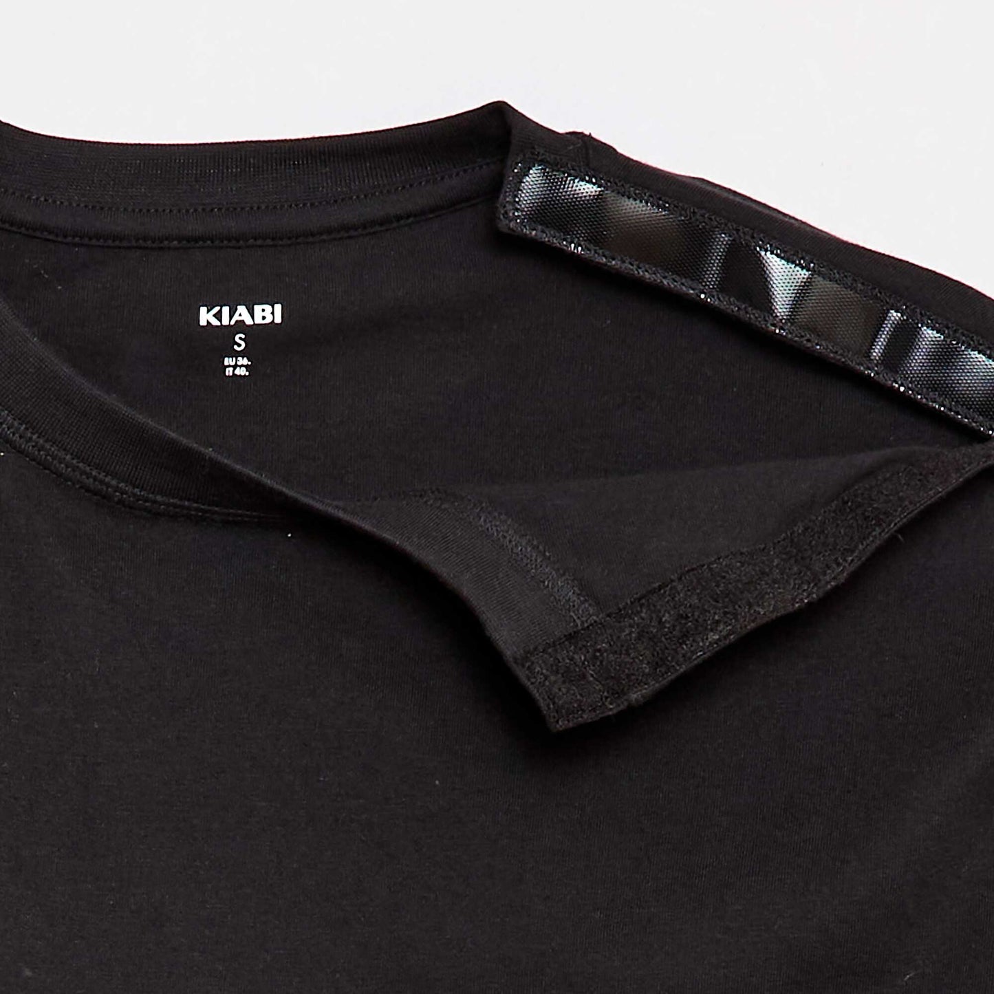 Tee-shirt marinière épaule scratchée - collection facile à enfiler NOIR