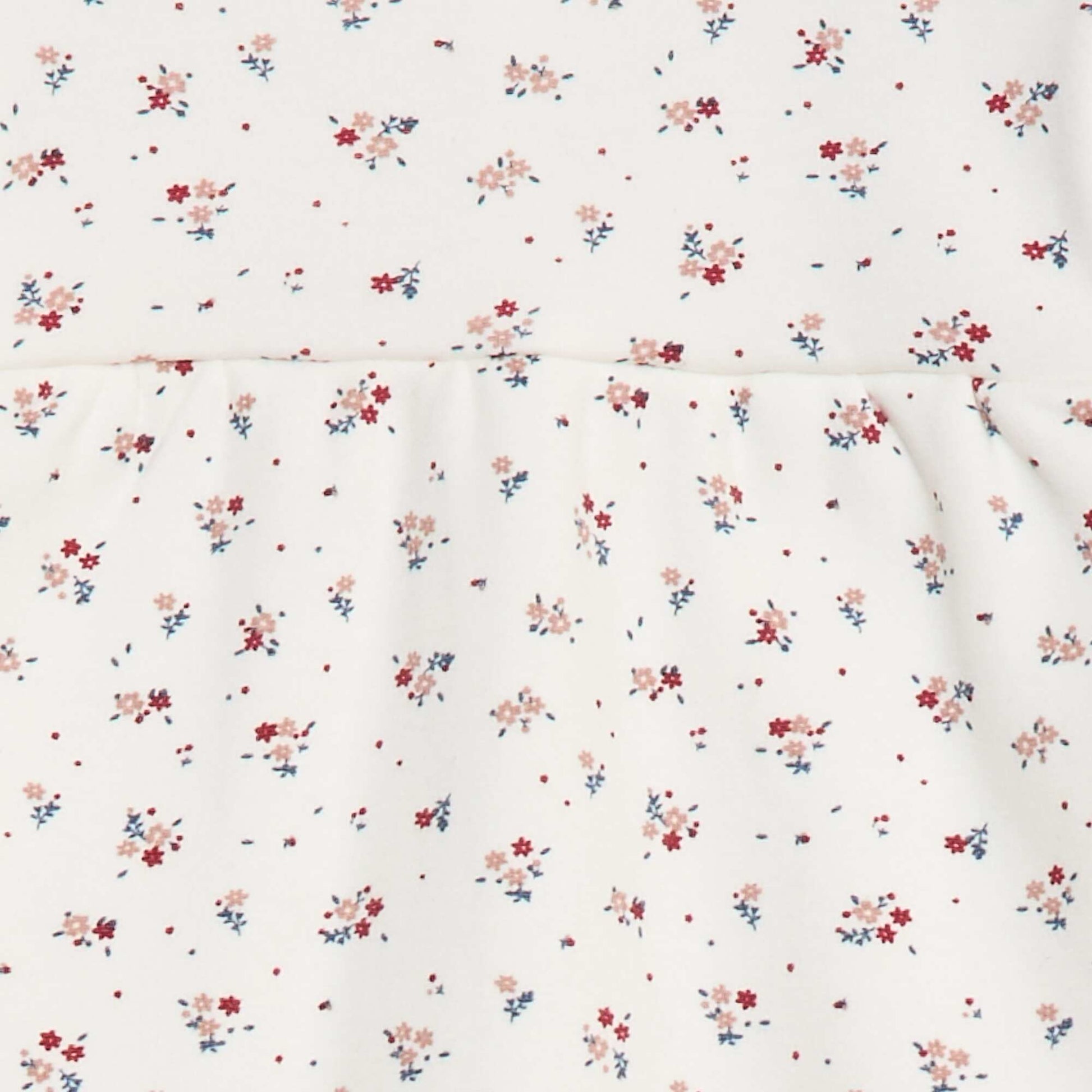 Pyjama chaud doublé avec volants aux épaules BLANC