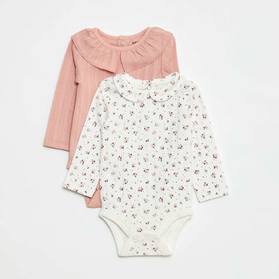 Lot de 2 bodies en maille pointelle BLANC