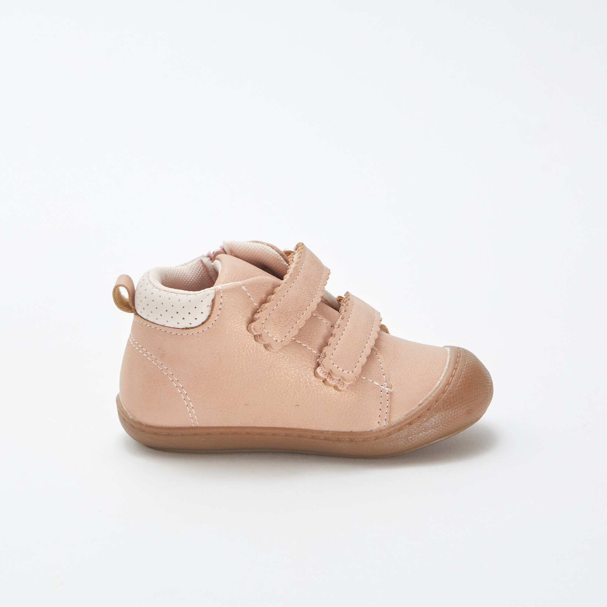 Chaussures KITCHOUN premiers pas à scratchs brillants ROSE