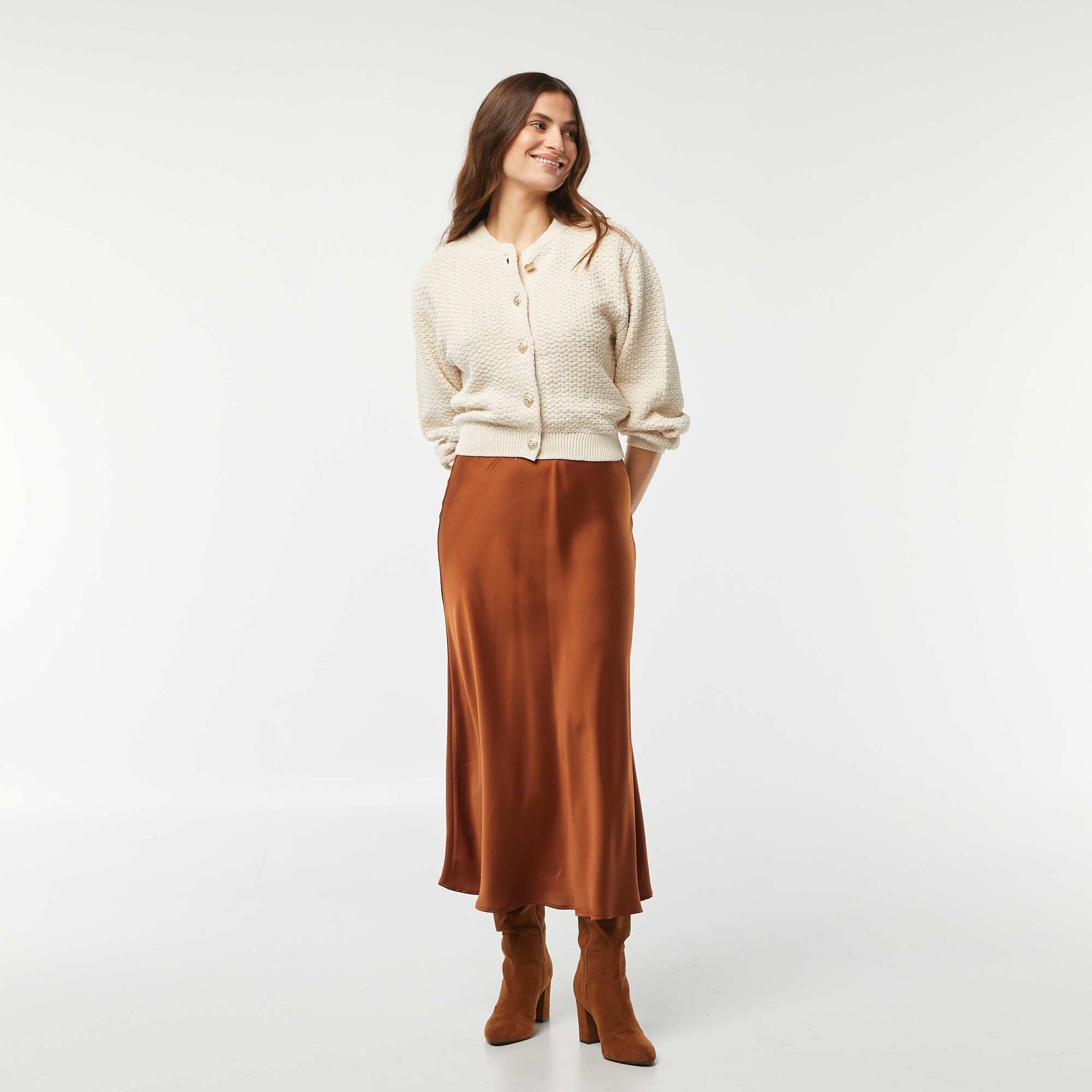 Gilet avec boutons fantaisies dorés BEIGE