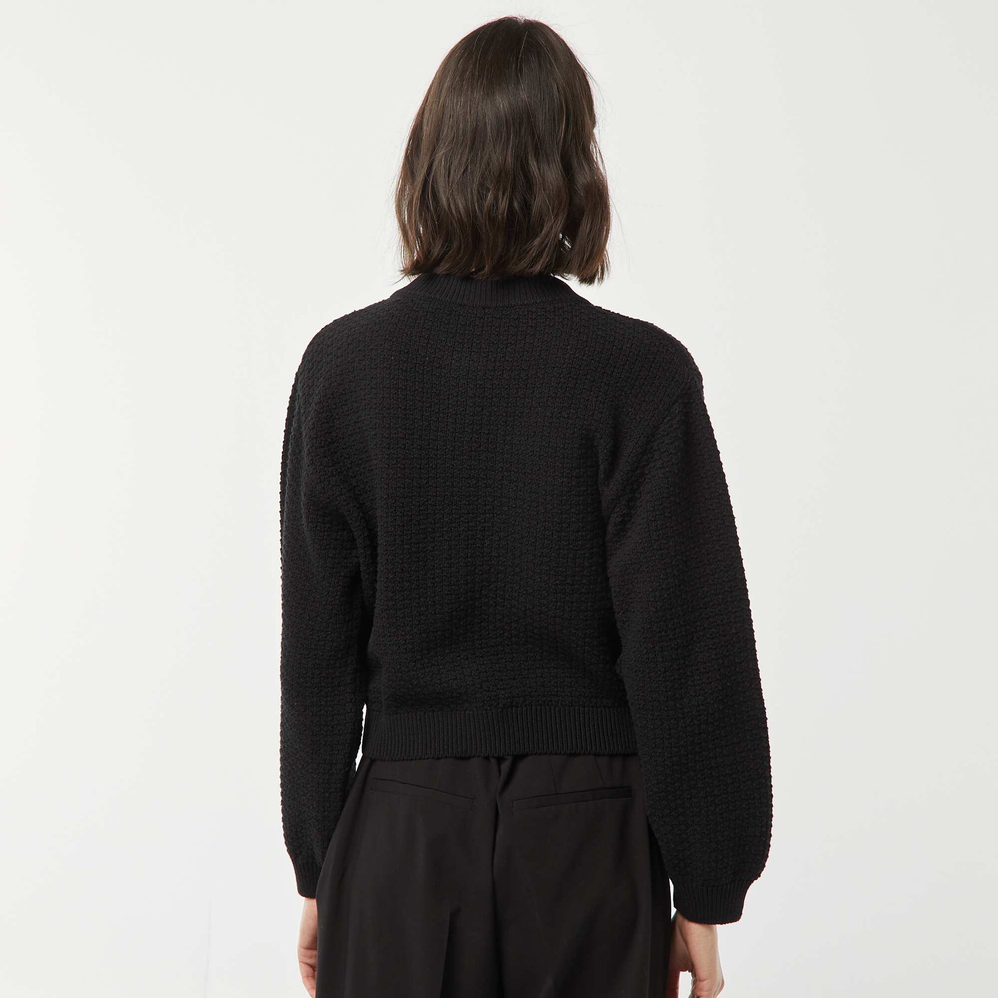 Gilet avec boutons fantaisies dorés NOIR