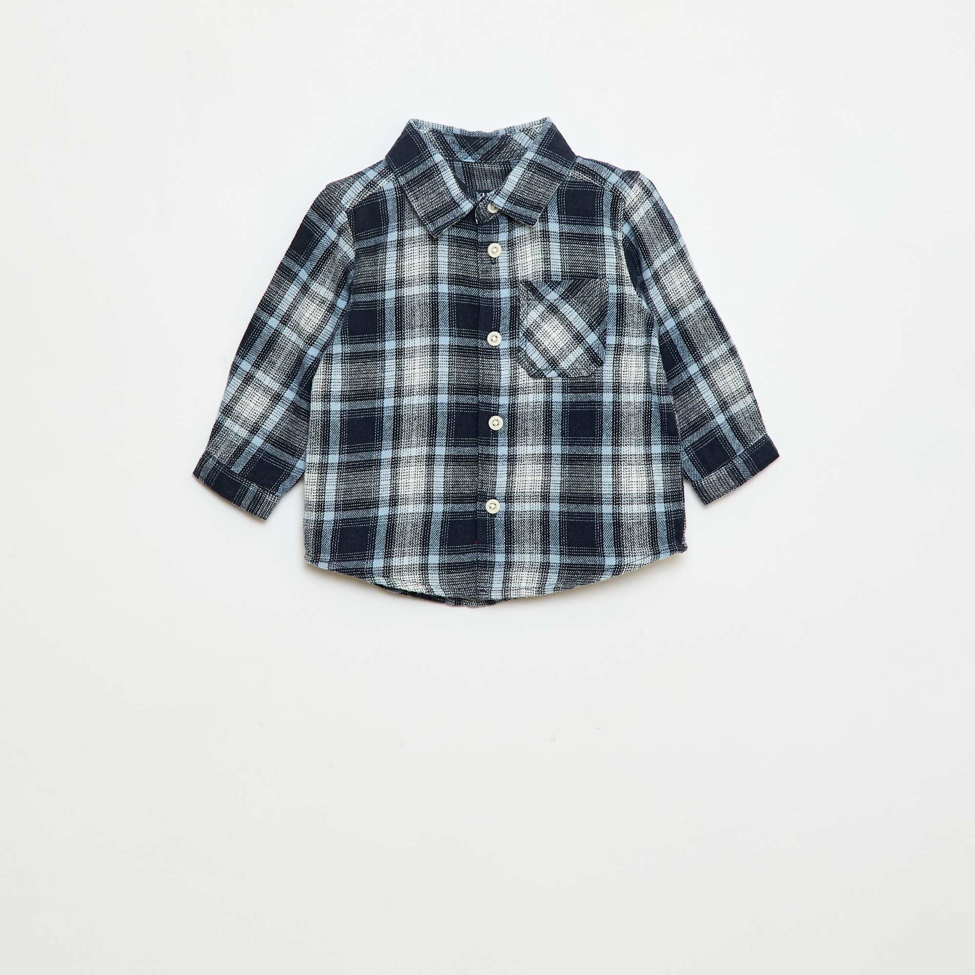 Chemise en flanelle à carreaux BLEU MARINE