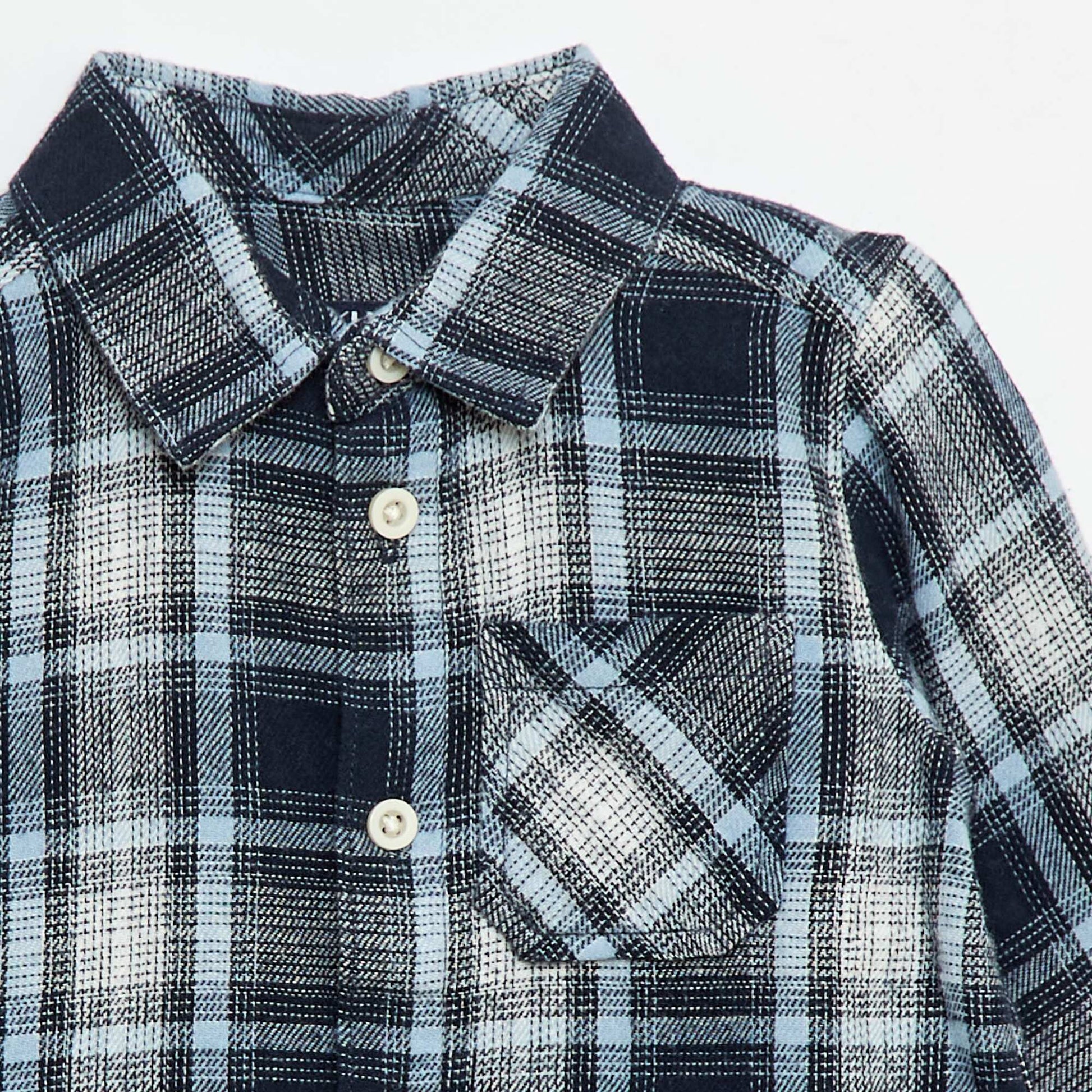 Chemise en flanelle à carreaux BLEU MARINE