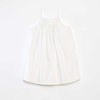 Robe plissée brodée BLANC