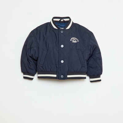 Blouson à pressions en matière quiltée BLEU