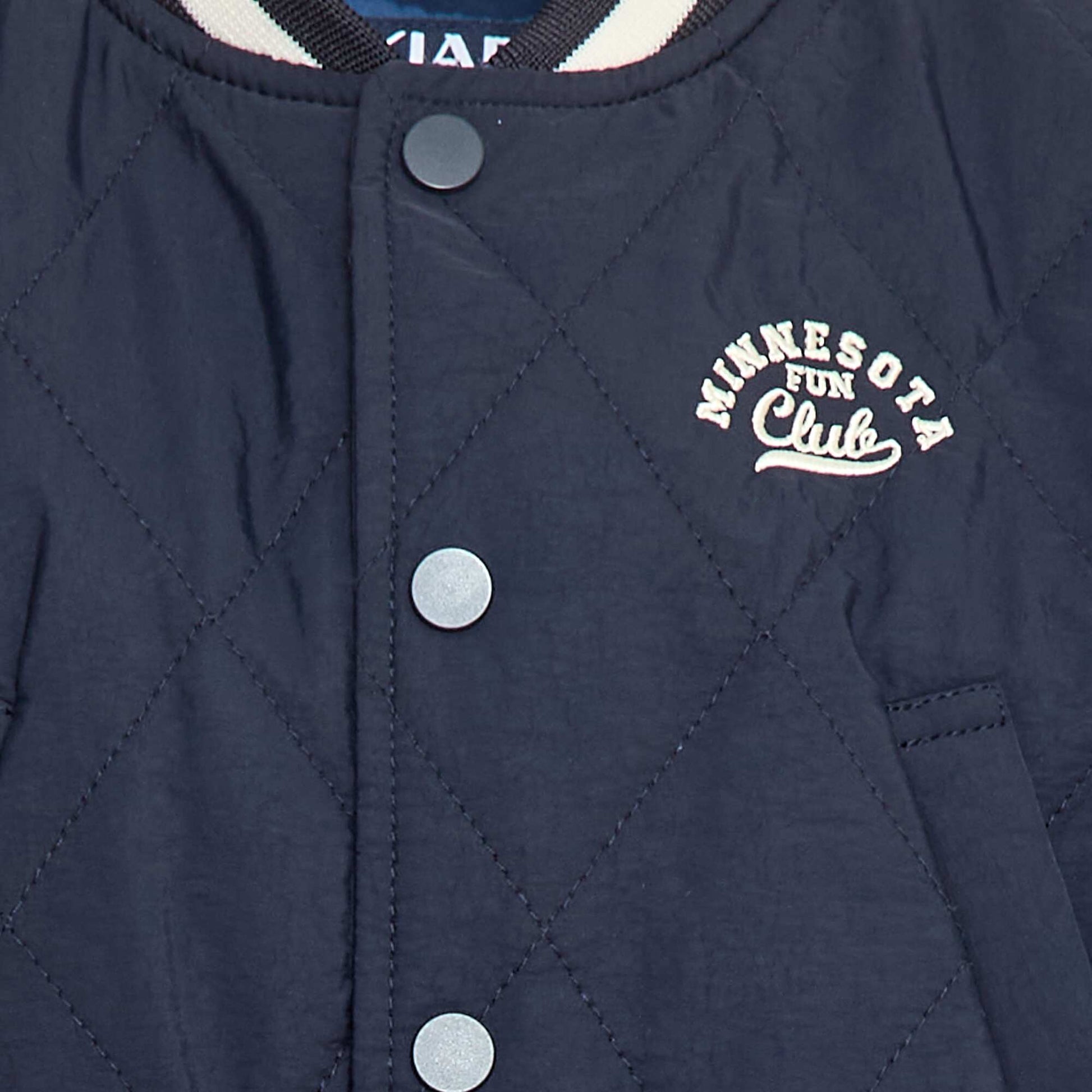 Blouson à pressions en matière quiltée BLEU