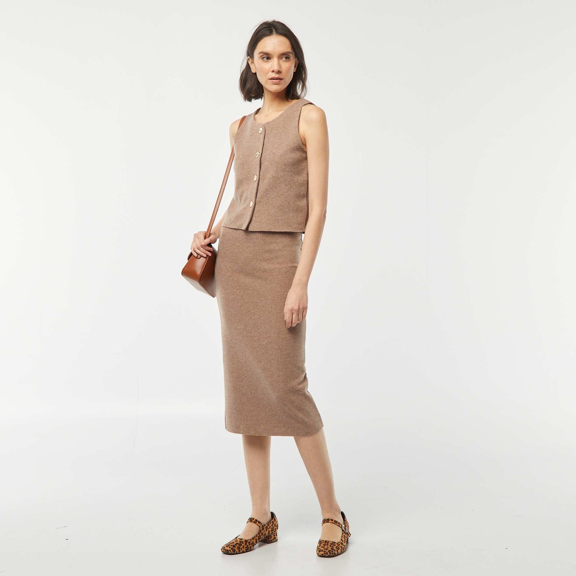 Jupe tube MARRON