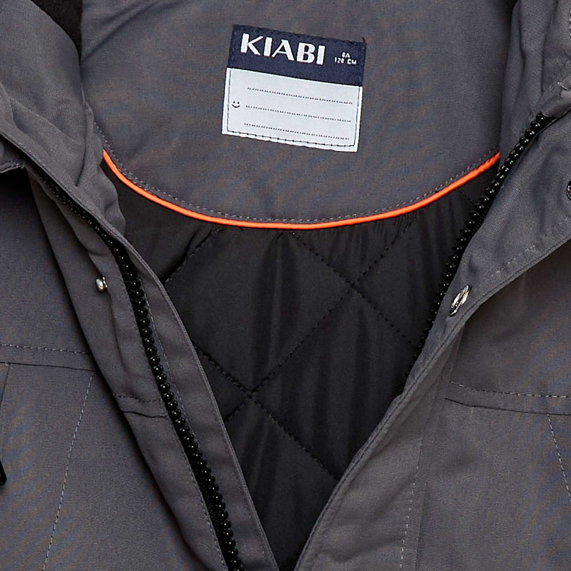 Parka à capuche déperlante GRIS