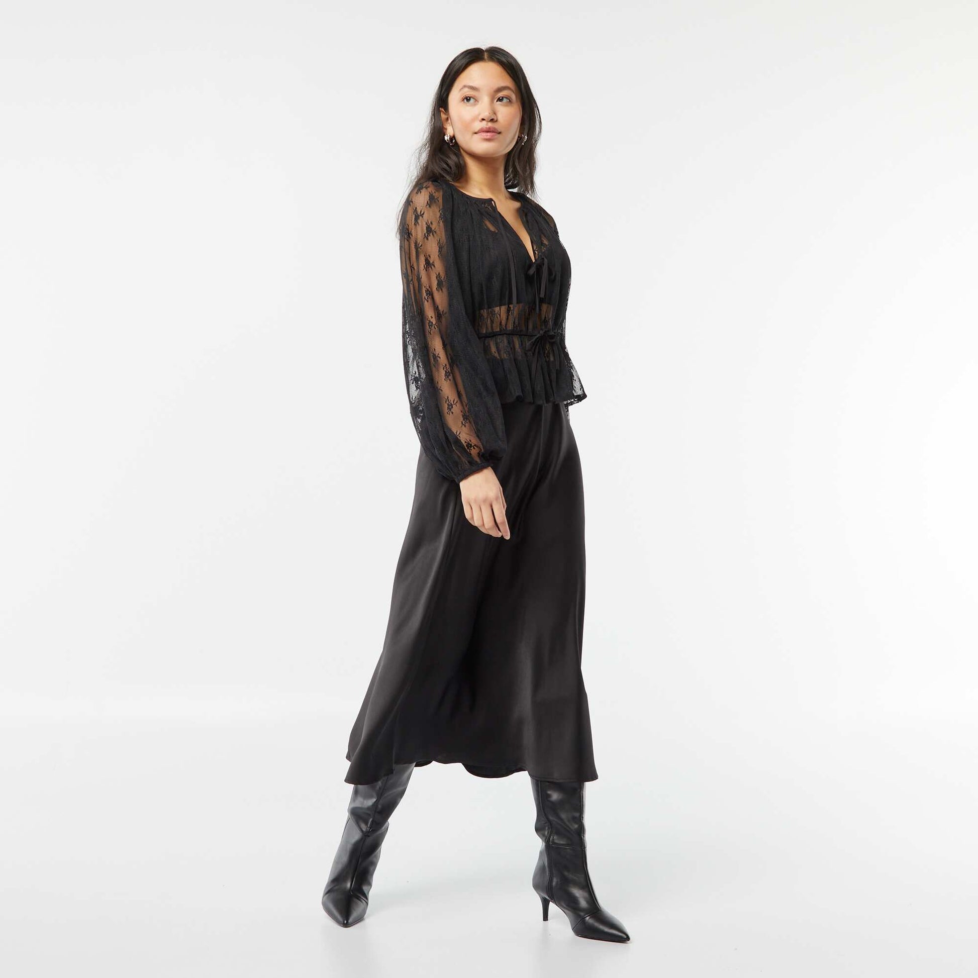 Blouse en dentelle NOIR