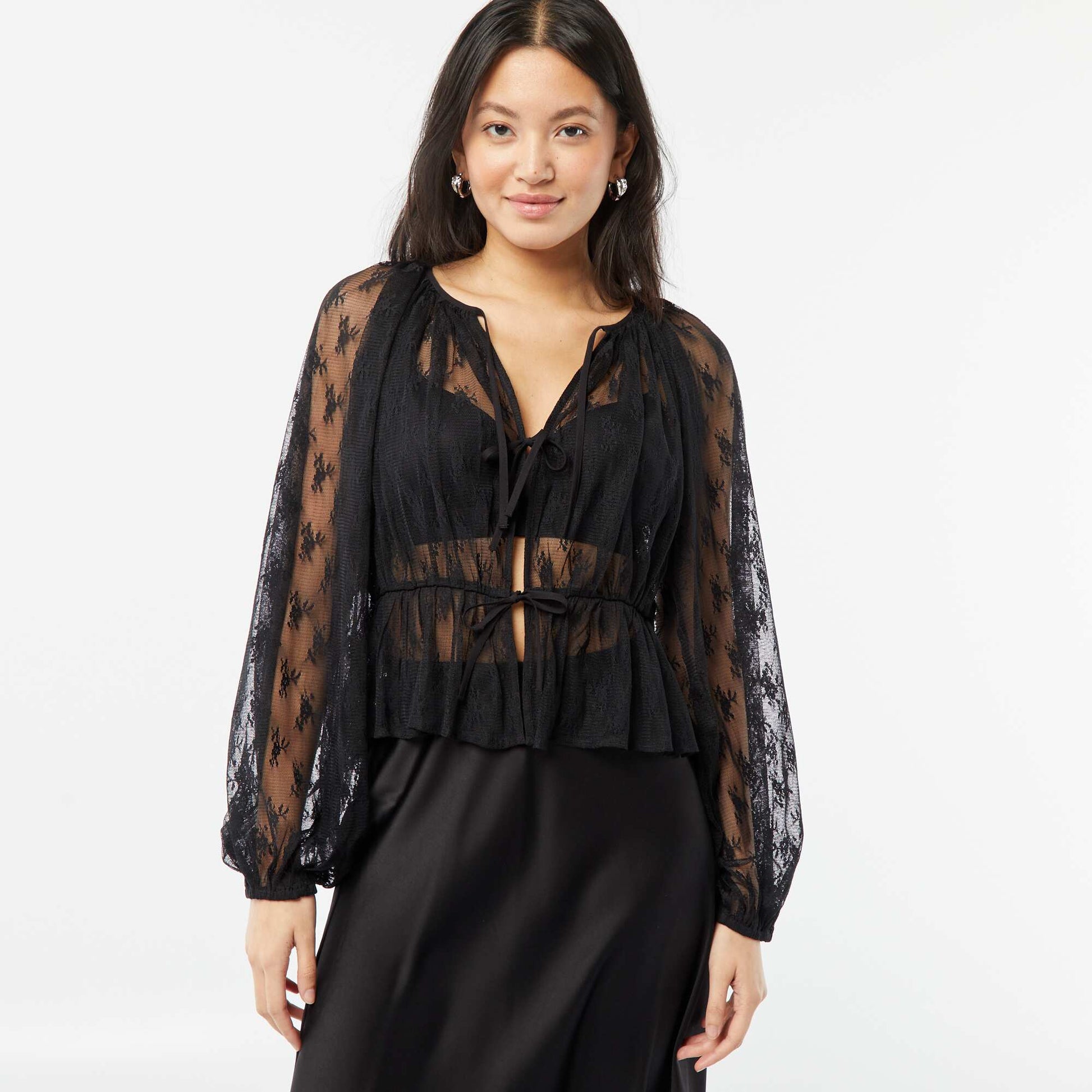 Blouse en dentelle NOIR