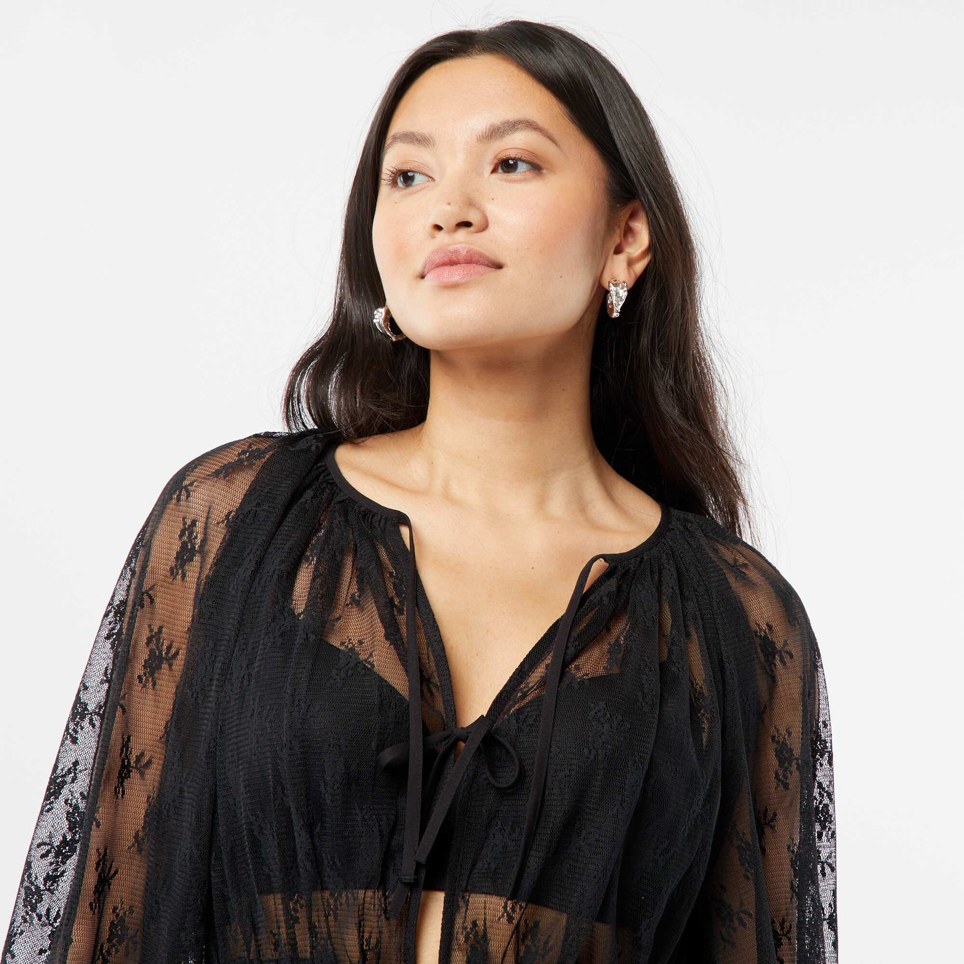 Blouse en dentelle NOIR