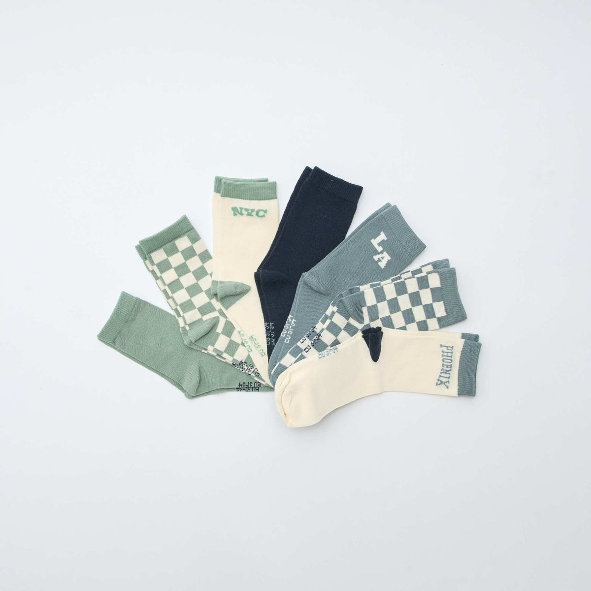 Lot de 7 paires de chaussettes imprimées VERT