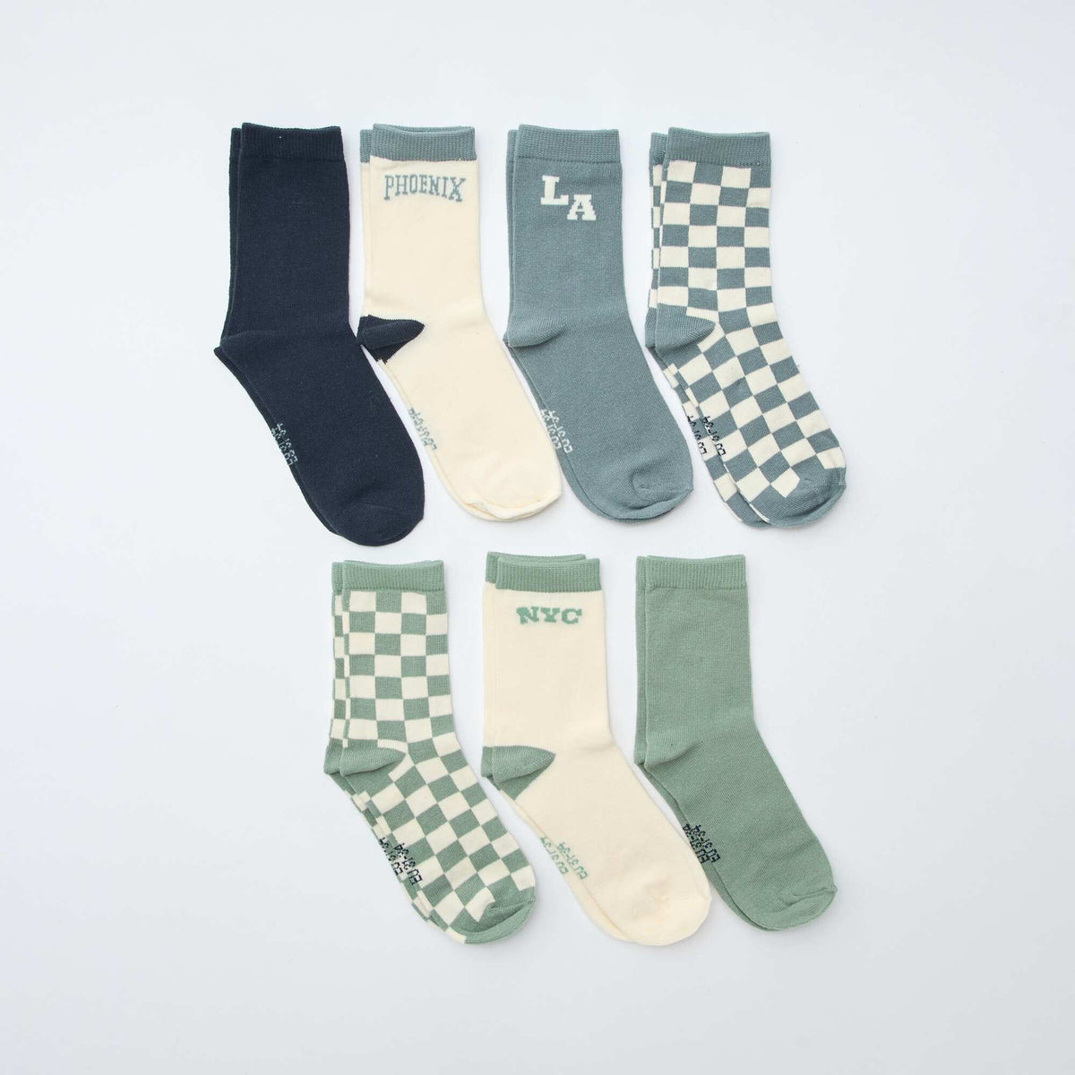 Lot de 7 paires de chaussettes imprimées VERT