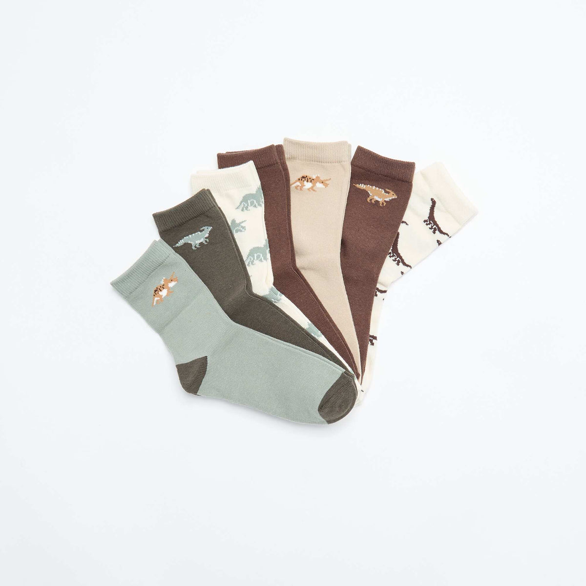 Lot de 7 paires de chaussettes imprimées KAKI