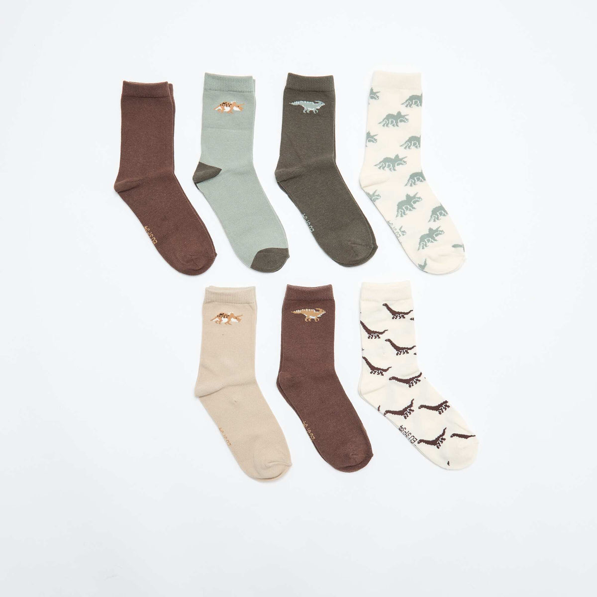 Lot de 7 paires de chaussettes imprimées KAKI
