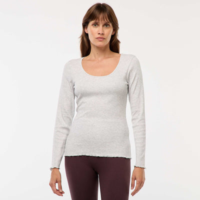 Tee-shirt de pyjama côtelé GRIS