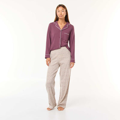Pantalon côtelé de nuit BLANC