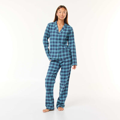 Pyjama long 2 pièces chemisier + pantalon - 2 pièces VERT