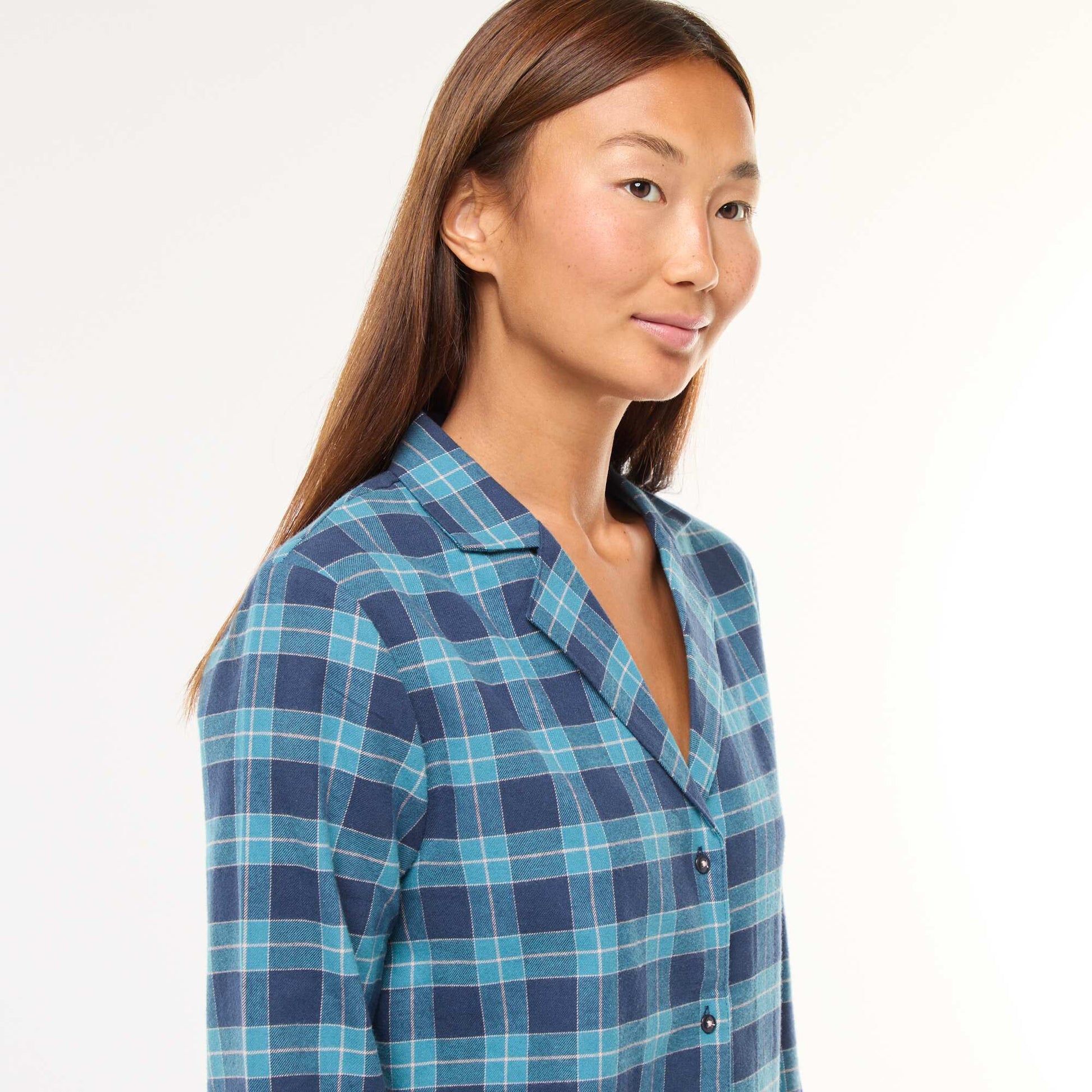 Pyjama long 2 pièces chemisier + pantalon - 2 pièces VERT
