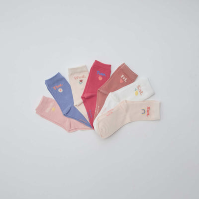 Lot de 7 paires de chaussettes mi-hauteur ROSE