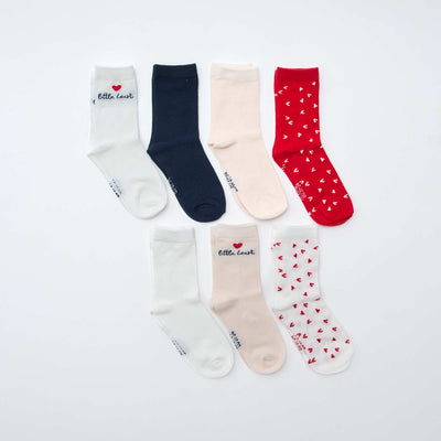 Lot de 7 paires de chaussettes mi-hauteur ROSE
