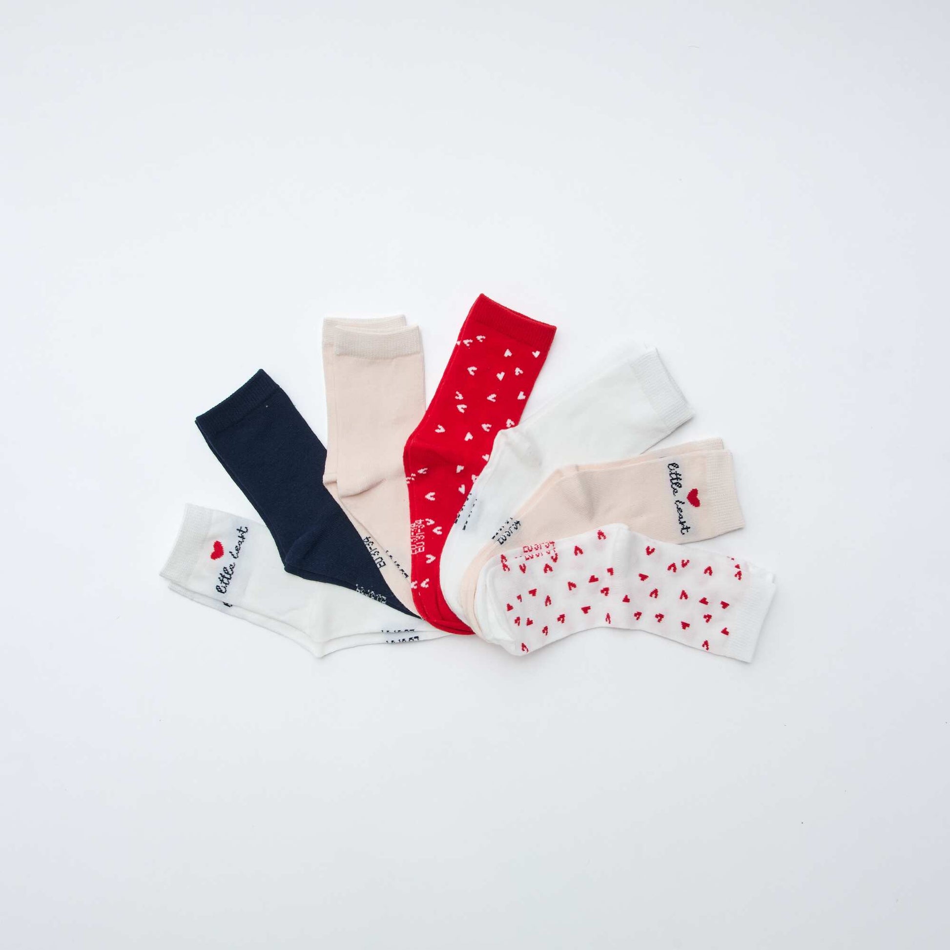 Lot de 7 paires de chaussettes mi-hauteur ROSE