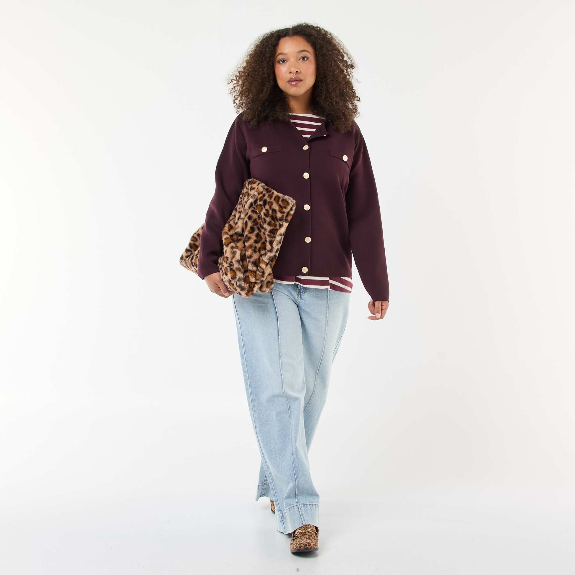 Tee-shirt marinière oversize BORDEAUX