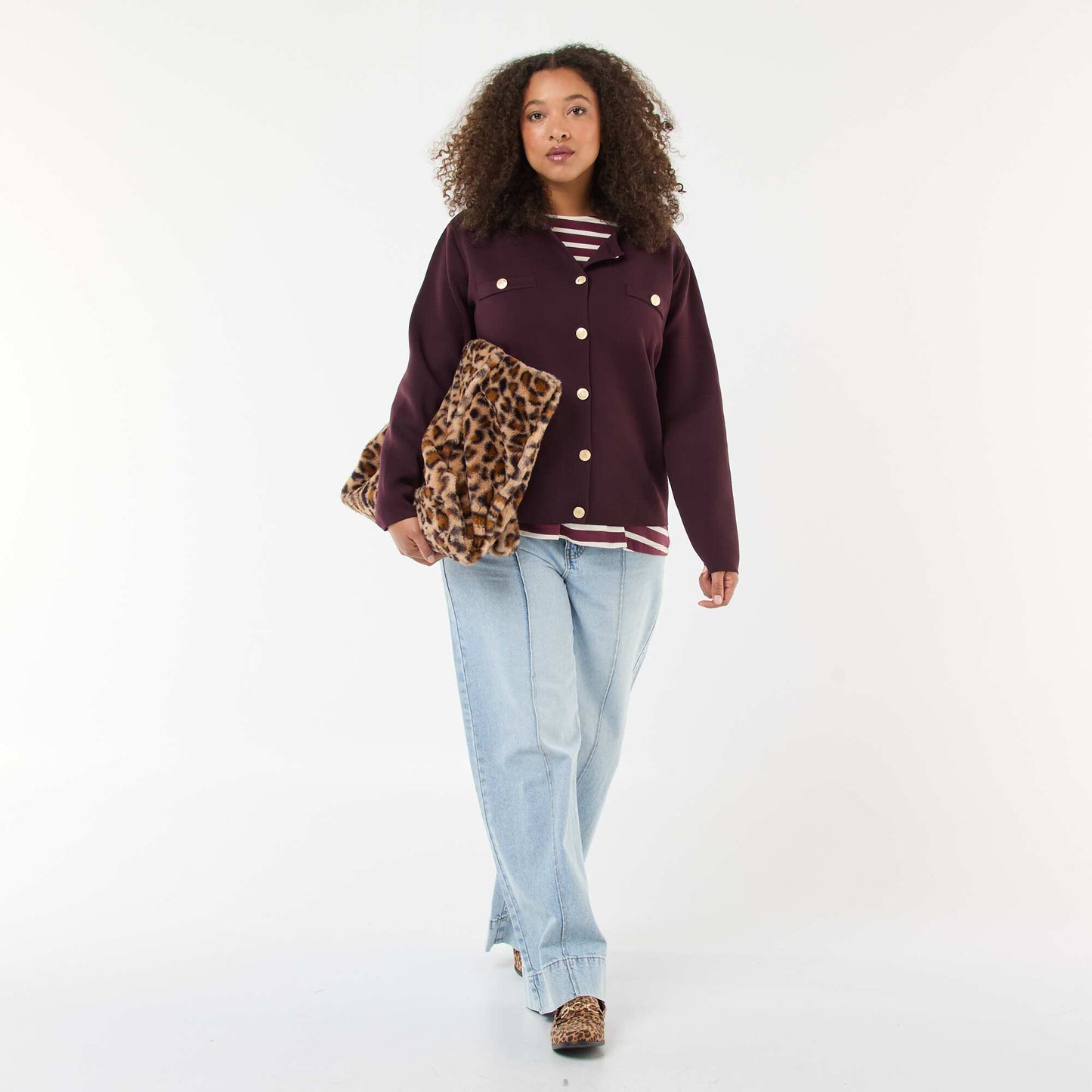 Tee-shirt marinière oversize BORDEAUX