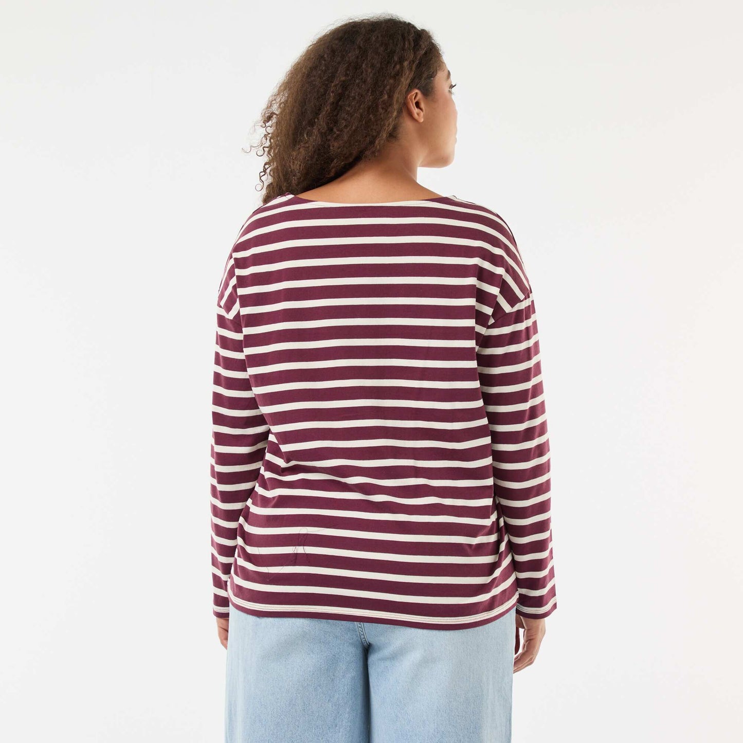 Tee-shirt marinière oversize BORDEAUX