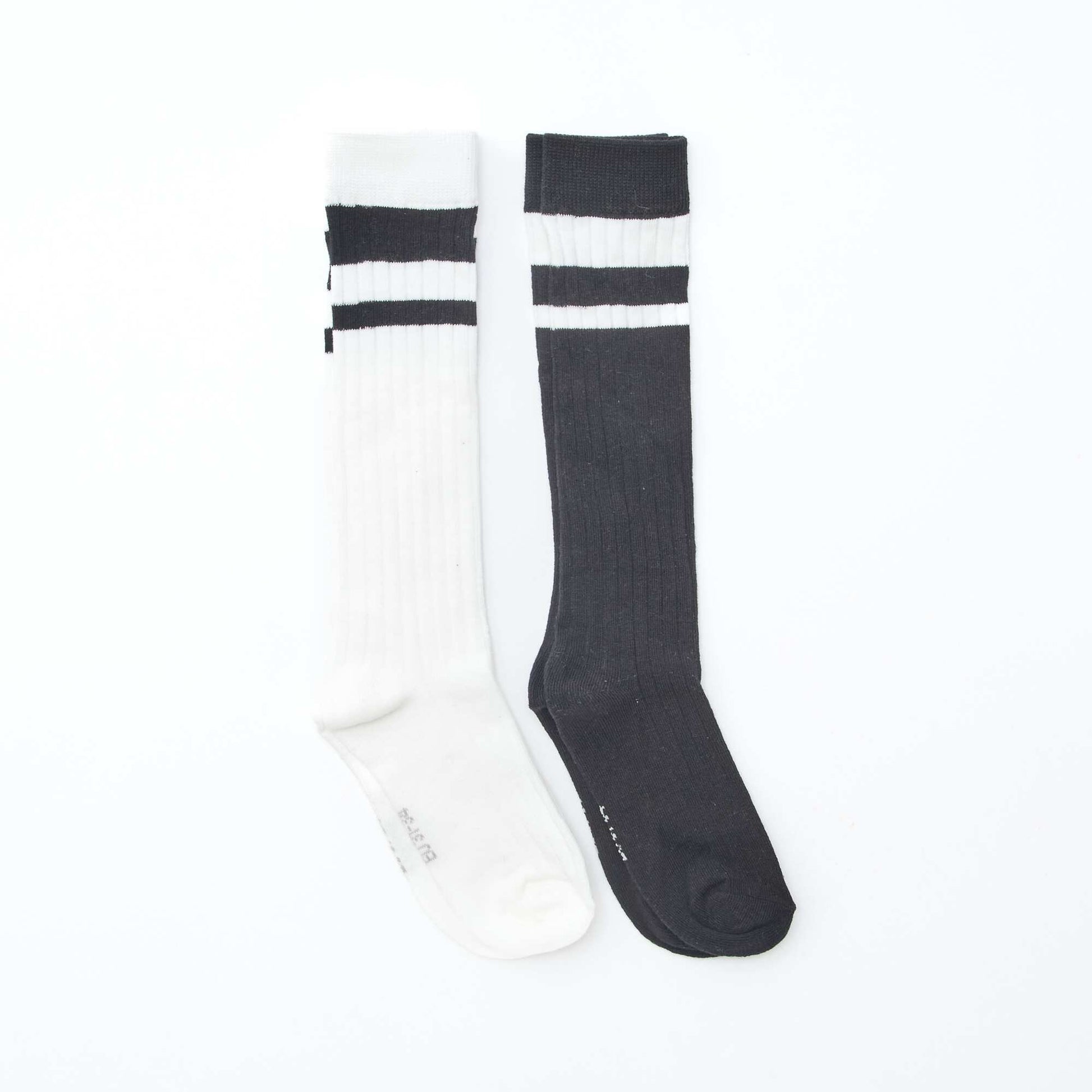Lot de 2 chausettes en coton BLANC
