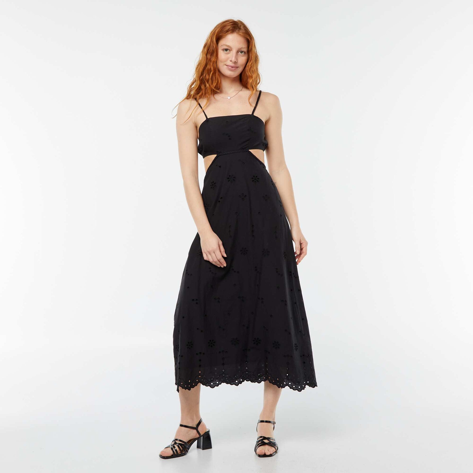 Robe midi ouverture sur les côtés NOIR