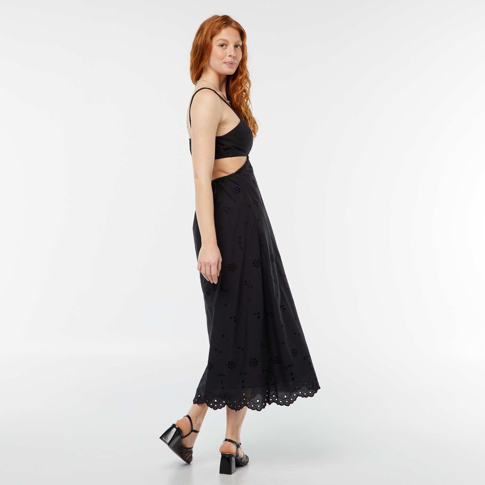 Robe midi ouverture sur les côtés NOIR