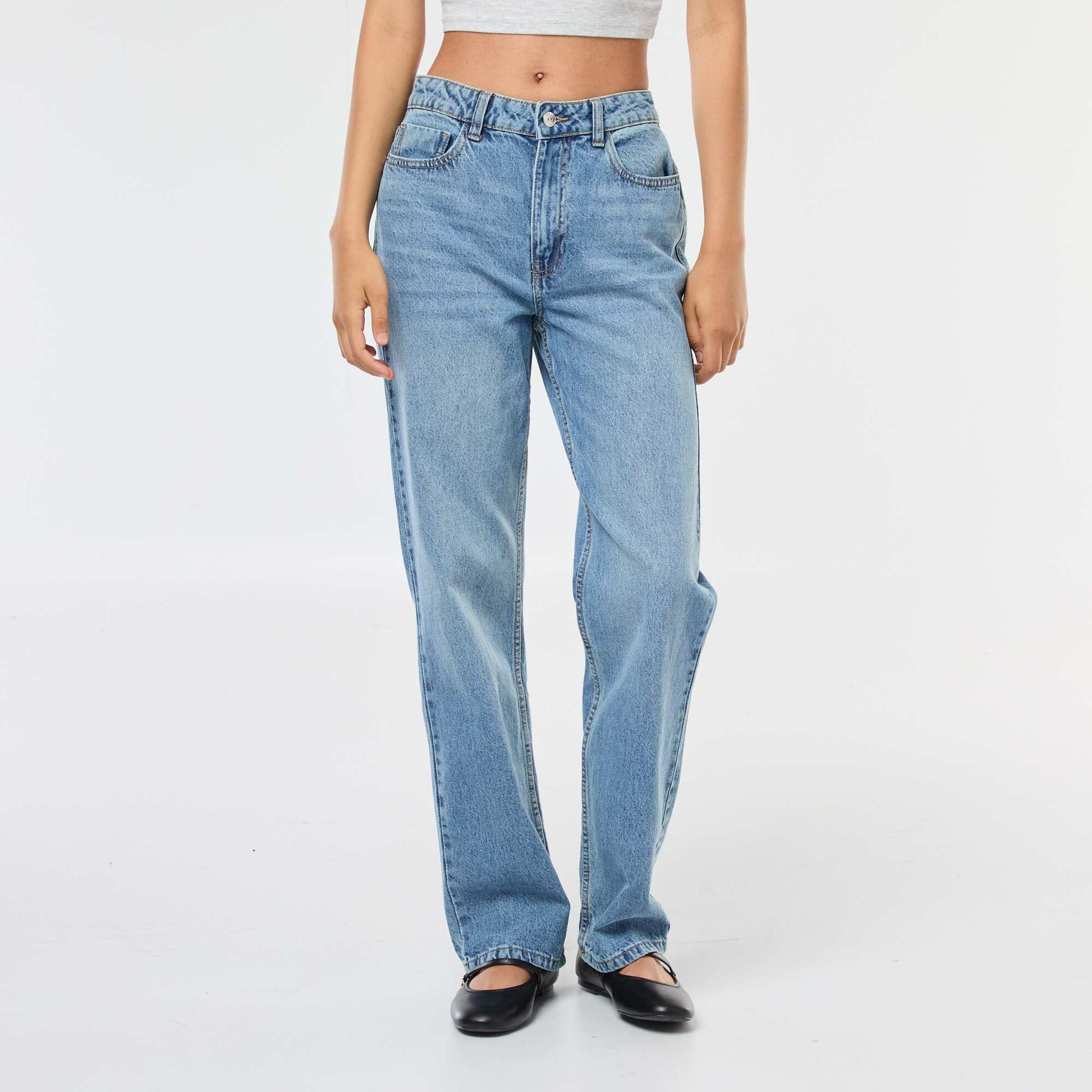 Jean straight taille haute DOUBLE STONE