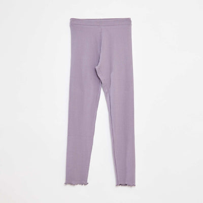 Legging côtelé long uni VIOLET