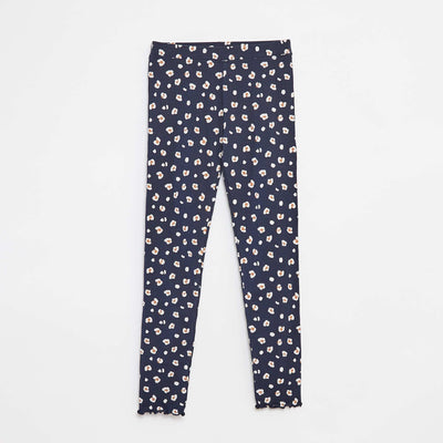Legging côtelé à motif BLEU