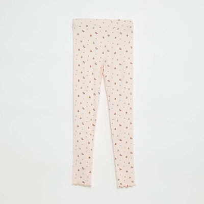 Legging côtelé à motif ROSE