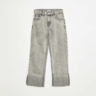 Pantalon denim effet destroy GRIS