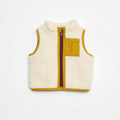 Blouson sans manches effet moutonné BLANC