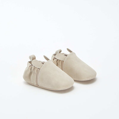 Chaussons en suédine avec oreilles en relief BEIGE