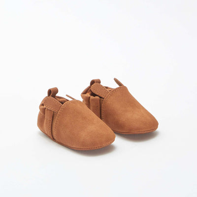 Chaussons en suédine avec oreilles en relief MARRON