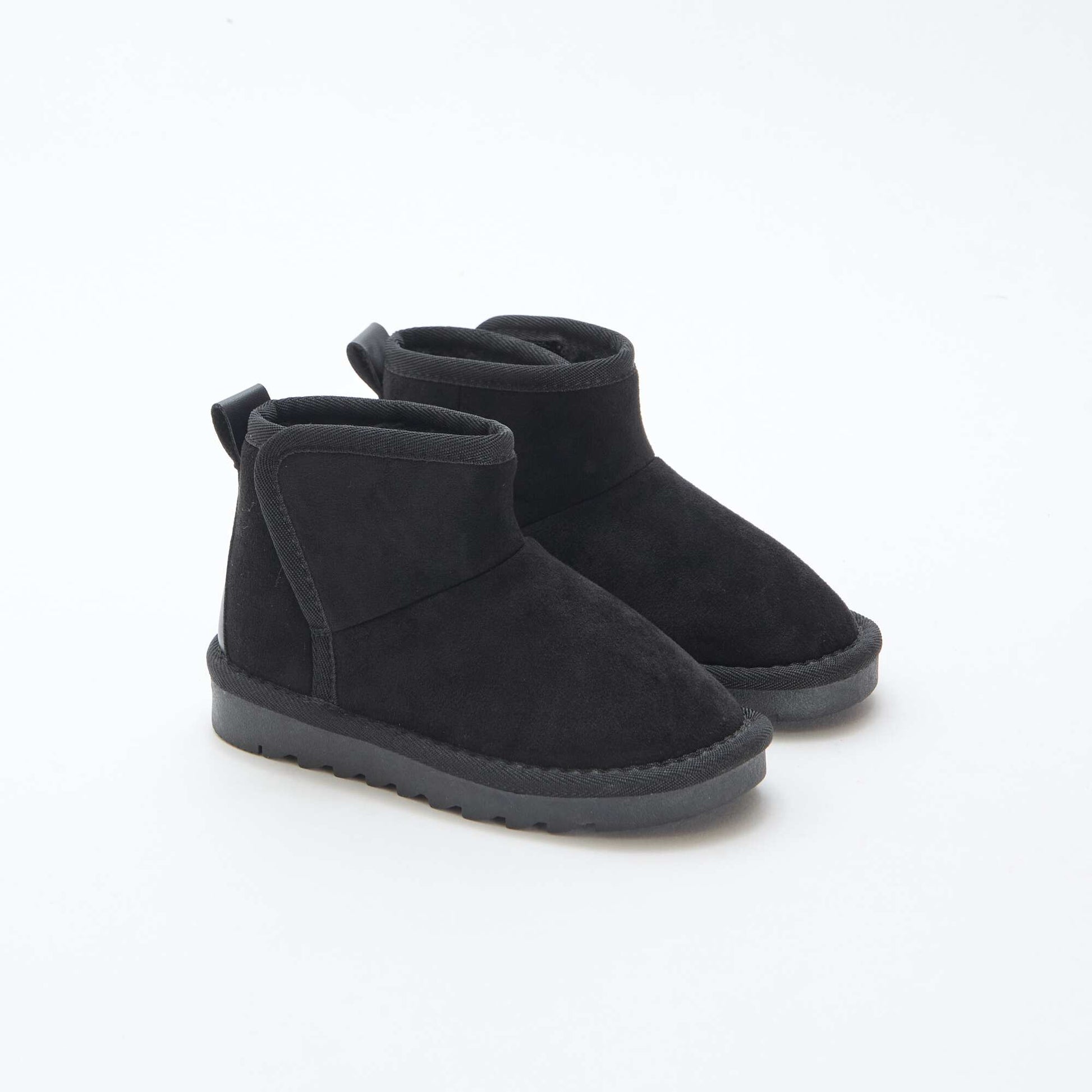 Petites bottes style sudédois en ubuck NOIR